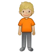 person standing: medium-light skin tone untuk platform Samsung