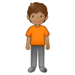 person standing: medium skin tone untuk platform Samsung