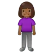woman standing: medium-dark skin tone สำหรับแพลตฟอร์ม Samsung