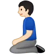 man kneeling: light skin tone untuk platform Samsung