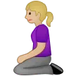 woman kneeling: medium-light skin tone til Samsung platform