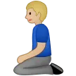 man kneeling: medium-light skin tone for Samsung platform