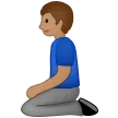 man kneeling: medium skin tone สำหรับแพลตฟอร์ม Samsung