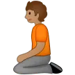person kneeling: medium skin tone pentru platforma Samsung