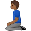 Samsung platformu için man kneeling: medium-dark skin tone