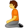 Samsung প্ল্যাটফর্মে জন্য person kneeling