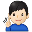deaf man: light skin tone untuk platform Samsung