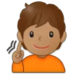 deaf person: medium skin tone untuk platform Samsung