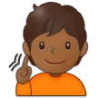 deaf person: medium-dark skin tone pentru platforma Samsung