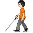 Samsung dla platformy person with white cane: light skin tone