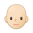 person: light skin tone, bald für Samsung Plattform