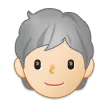 person: light skin tone, white hair untuk platform Samsung