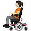 person in motorized wheelchair: light skin tone para a plataforma Samsung