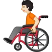 person in manual wheelchair: light skin tone für Samsung Plattform