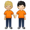 people holding hands: medium-light skin tone, light skin tone для платформи Samsung