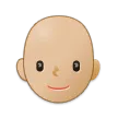 Samsung platformu için person: medium-light skin tone, bald