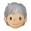 person: medium-light skin tone, white hair สำหรับแพลตฟอร์ม Samsung