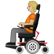 person in motorized wheelchair: medium-light skin tone สำหรับแพลตฟอร์ม Samsung