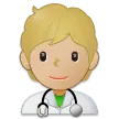 health worker: medium-light skin tone for Samsung platform