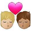 kiss: person, person, medium-light skin tone, medium skin tone для платформи Samsung
