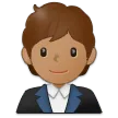 office worker: medium skin tone para la plataforma Samsung