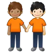 people holding hands: medium skin tone, light skin tone pentru platforma Samsung