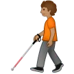person with white cane: medium skin tone pour la plateforme Samsung