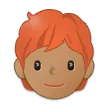 person: medium skin tone, red hair para la plataforma Samsung