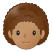 person: medium skin tone, curly hair untuk platform Samsung