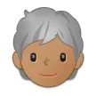 person: medium skin tone, white hair para la plataforma Samsung