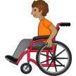 person in manual wheelchair: medium skin tone สำหรับแพลตฟอร์ม Samsung