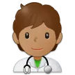 health worker: medium skin tone untuk platform Samsung
