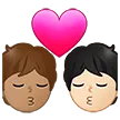 kiss: person, person, medium skin tone, light skin tone für Samsung Plattform