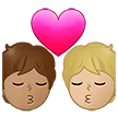 kiss: person, person, medium skin tone, medium-light skin tone para la plataforma Samsung