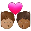 kiss: person, person, medium skin tone, medium-dark skin tone لمنصة Samsung