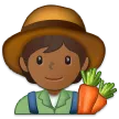 farmer: medium-dark skin tone pentru platforma Samsung