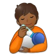 person feeding baby: medium-dark skin tone สำหรับแพลตฟอร์ม Samsung