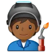Samsung platformu için factory worker: medium-dark skin tone