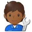 mechanic: medium-dark skin tone สำหรับแพลตฟอร์ม Samsung