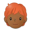 person: medium-dark skin tone, red hair สำหรับแพลตฟอร์ม Samsung