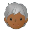 person: medium-dark skin tone, white hair สำหรับแพลตฟอร์ม Samsung