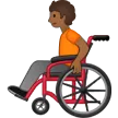 person in manual wheelchair: medium-dark skin tone สำหรับแพลตฟอร์ม Samsung