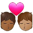 kiss: person, person, medium-dark skin tone, medium skin tone لمنصة Samsung