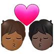 Samsung platformu için kiss: person, person, medium-dark skin tone, dark skin tone