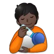 person feeding baby: dark skin tone สำหรับแพลตฟอร์ม Samsung