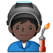 factory worker: dark skin tone สำหรับแพลตฟอร์ม Samsung