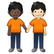 people holding hands: dark skin tone, light skin tone para la plataforma Samsung