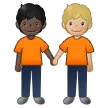people holding hands: dark skin tone, medium-light skin tone pentru platforma Samsung
