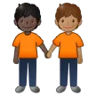 people holding hands: dark skin tone, medium skin tone per la piattaforma Samsung