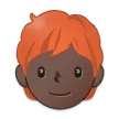 person: dark skin tone, red hair สำหรับแพลตฟอร์ม Samsung